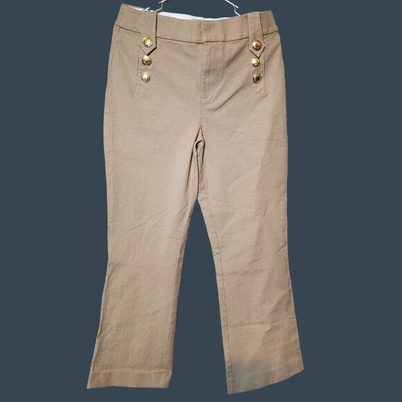 Lilly Pulitzer Parrish Button-Accented High-Waisted Slight Flare Women’s Pants - Picture 3 of 5